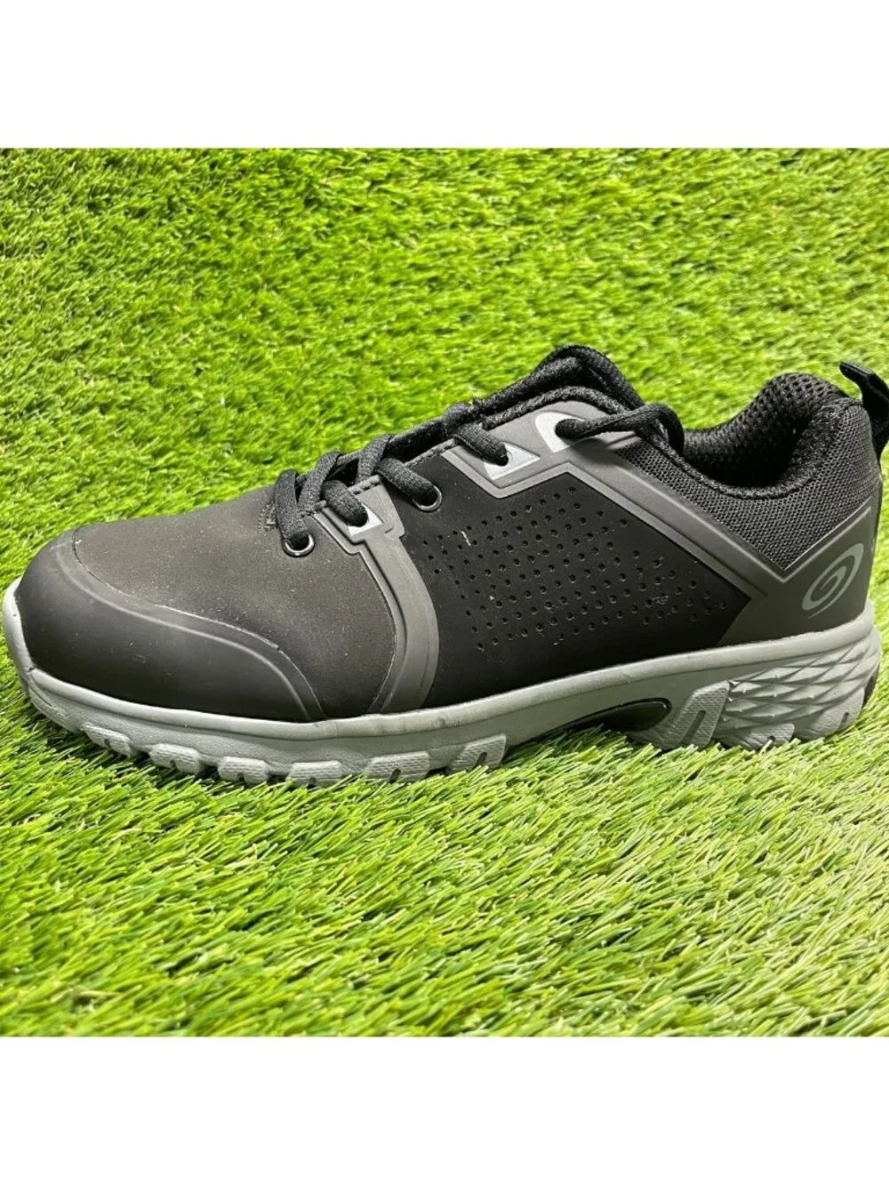 Nautilus Zephyr Mens Size 8.5 Black Gray Athletic Alloy Toe Safety Work Shoes